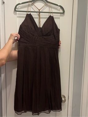 Laundry by Shelli Segal Chocolate Brown 100% Silk dress